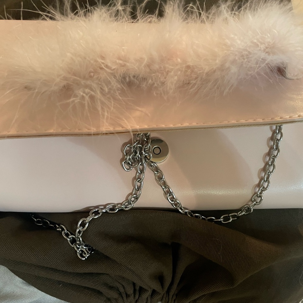 NEW!! STEVE MADDEN Elegant Pink Fur-Trimmed Women's Bag